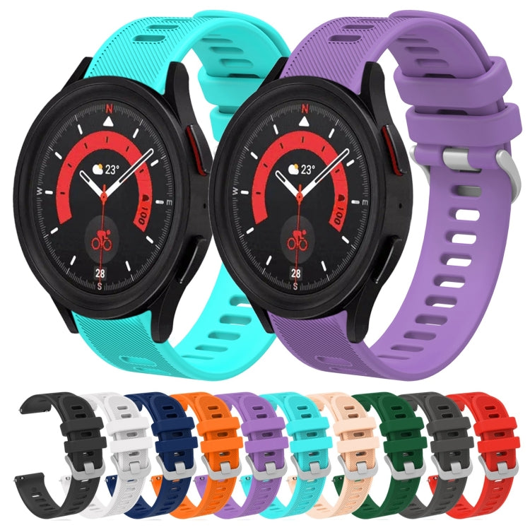 20mm Twill Solid Color Silicone Watch Band, For Samsung Galaxy Watch5 40mm, For Samsung Galaxy Watch5 44mm