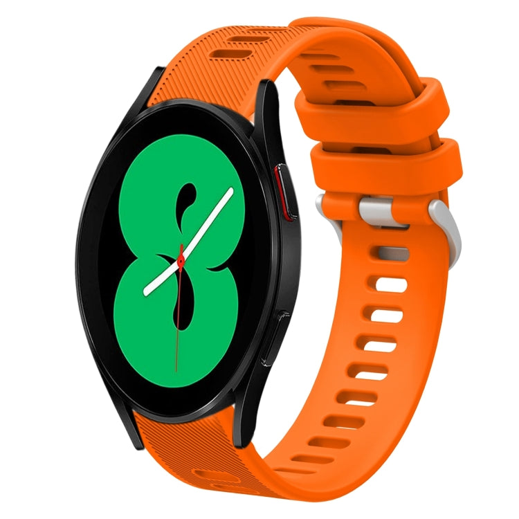 20mm Twill Solid Color Silicone Watch Band, For Samsung Galaxy Watch4 44mm, For Samsung Galaxy Watch4 Classic 46mm