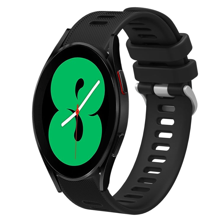 20mm Twill Solid Color Silicone Watch Band, For Samsung Galaxy Watch4 44mm, For Samsung Galaxy Watch4 Classic 46mm