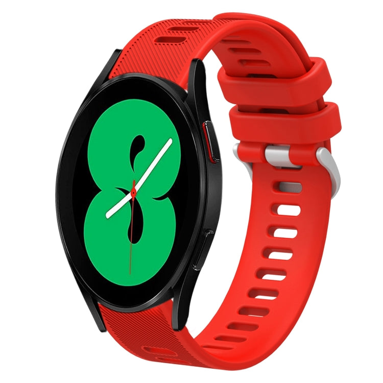 20mm Twill Solid Color Silicone Watch Band, For Samsung Galaxy Watch4 44mm, For Samsung Galaxy Watch4 Classic 46mm