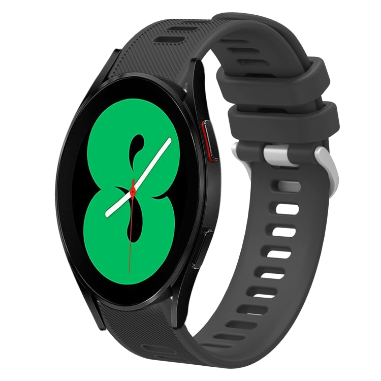 20mm Twill Solid Color Silicone Watch Band, For Samsung Galaxy Watch4 44mm, For Samsung Galaxy Watch4 Classic 46mm