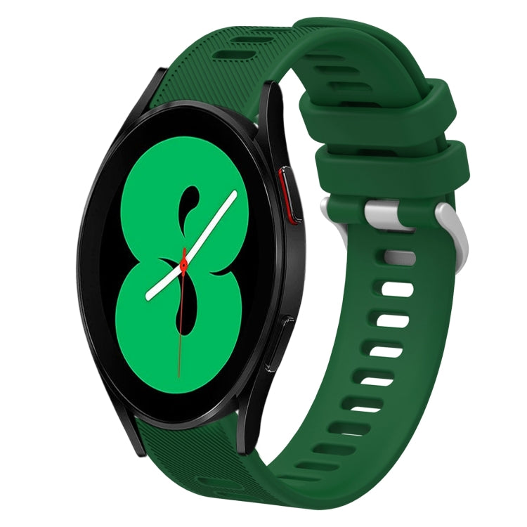 20mm Twill Solid Color Silicone Watch Band, For Samsung Galaxy Watch4 44mm, For Samsung Galaxy Watch4 Classic 46mm