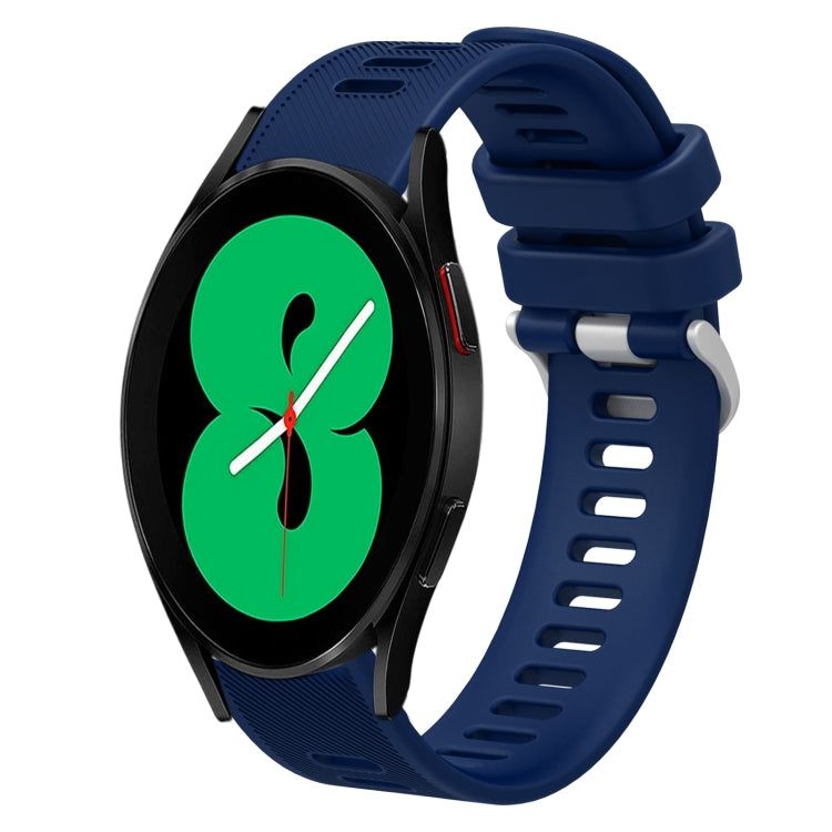 20mm Twill Solid Color Silicone Watch Band, For Samsung Galaxy Watch4 44mm, For Samsung Galaxy Watch4 Classic 46mm