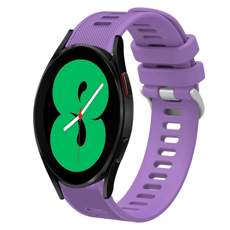 20mm Twill Solid Color Silicone Watch Band, For Samsung Galaxy Watch4 44mm, For Samsung Galaxy Watch4 Classic 46mm
