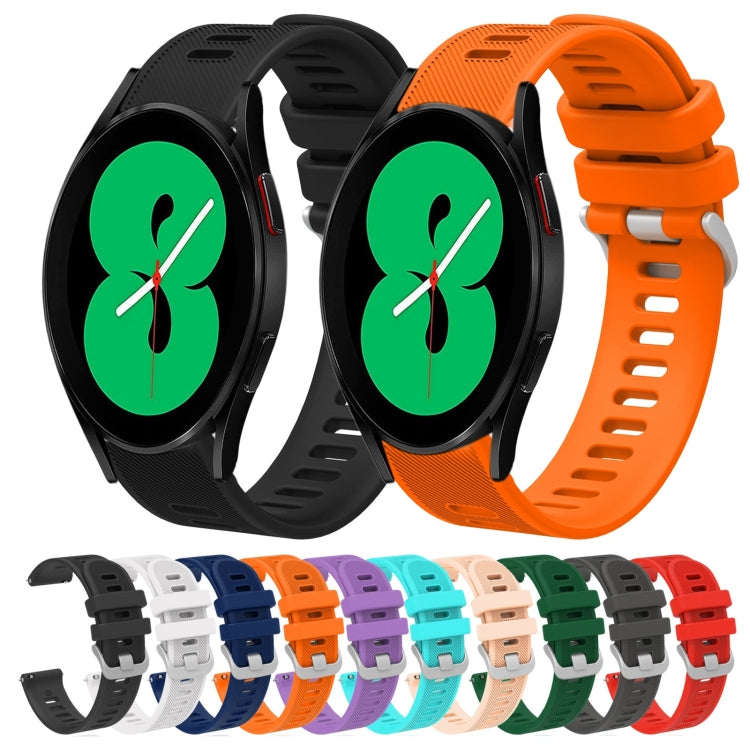 20mm Twill Solid Color Silicone Watch Band, For Samsung Galaxy Watch4 44mm, For Samsung Galaxy Watch4 Classic 46mm