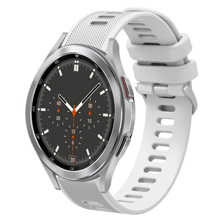 20mm Twill Solid Color Silicone Watch Band, For Samsung Galaxy Watch4 44mm, For Samsung Galaxy Watch4 Classic 46mm