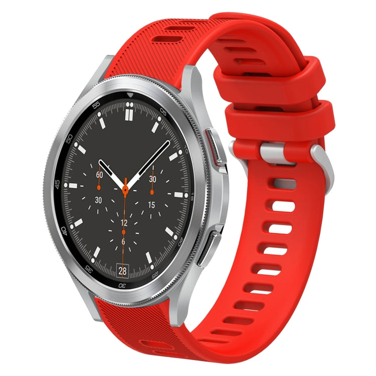 20mm Twill Solid Color Silicone Watch Band, For Samsung Galaxy Watch4 44mm, For Samsung Galaxy Watch4 Classic 46mm