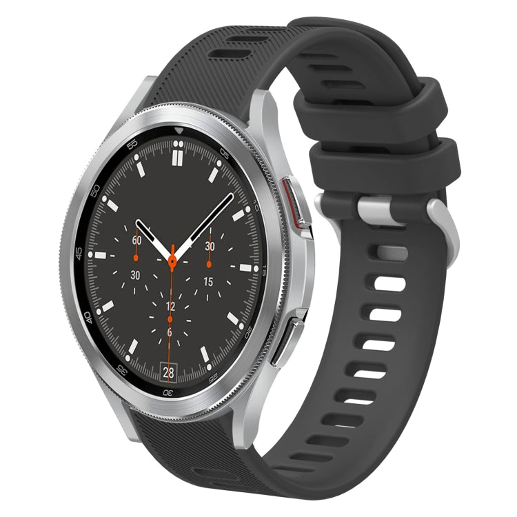 20mm Twill Solid Color Silicone Watch Band, For Samsung Galaxy Watch4 44mm, For Samsung Galaxy Watch4 Classic 46mm