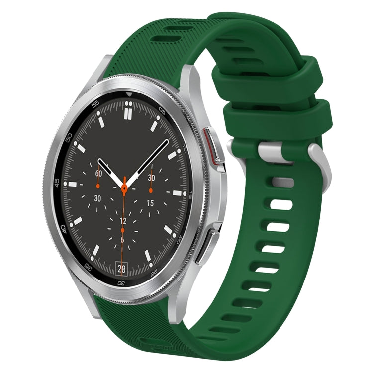 20mm Twill Solid Color Silicone Watch Band, For Samsung Galaxy Watch4 44mm, For Samsung Galaxy Watch4 Classic 46mm