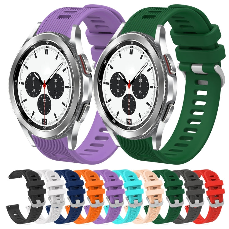 20mm Twill Solid Color Silicone Watch Band, For Samsung Galaxy Watch4 Classic 42mm, For Samsung Galaxy Watch Active 2