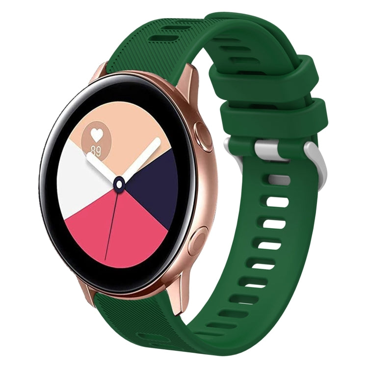 20mm Twill Solid Color Silicone Watch Band, For Samsung Galaxy Watch4 Classic 42mm, For Samsung Galaxy Watch Active 2
