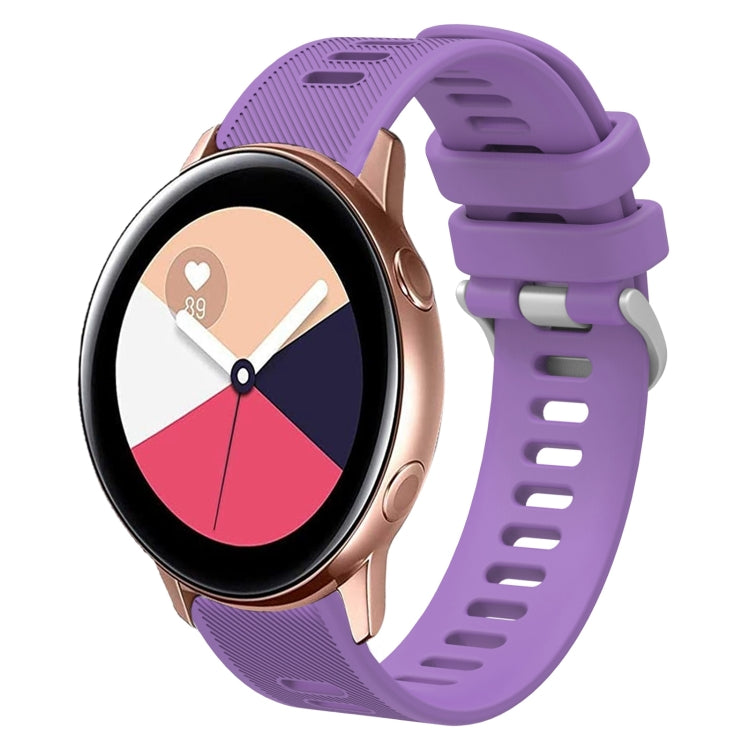 20mm Twill Solid Color Silicone Watch Band, For Samsung Galaxy Watch4 Classic 42mm, For Samsung Galaxy Watch Active 2