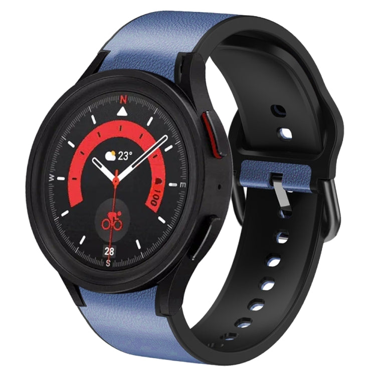 20mm Silicone Adhesive Leather Watch Band, For Samsung Galaxy Watch 5 40mm, For Samsung Galaxy Watch 5 44mm