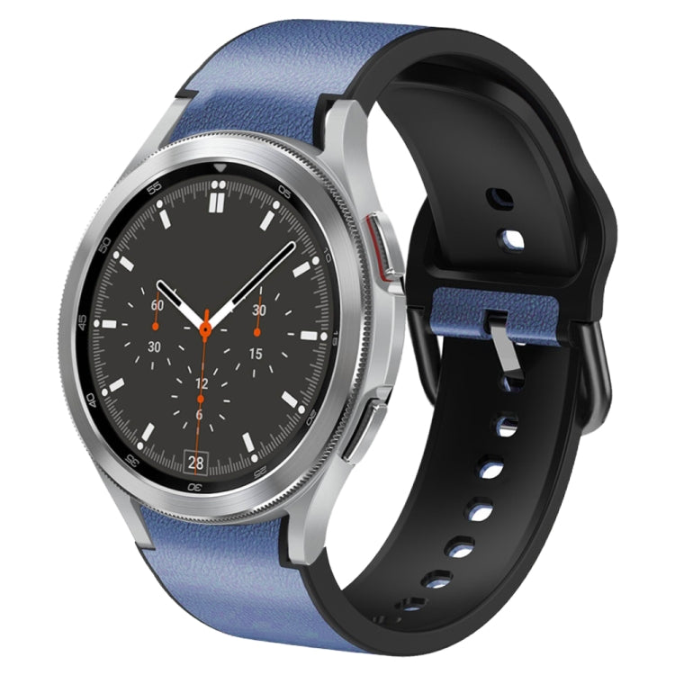20mm Silicone Adhesive Leather Watch Band, For Samsung Galaxy Watch 4 44mm, For Samsung Galaxy Watch 4 Classic 46mm
