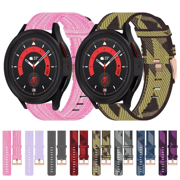 20mm Nylon Woven Watch Band, For Samsung Galaxy Watch5 40mm, For Samsung Galaxy Watch5 44mm, For Samsung Galaxy Watch5 Pro 45mm