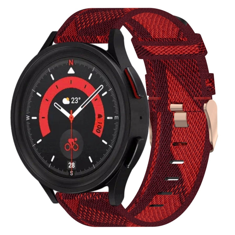 20mm Nylon Woven Watch Band, For Samsung Galaxy Watch5 40mm, For Samsung Galaxy Watch5 44mm, For Samsung Galaxy Watch5 Pro 45mm