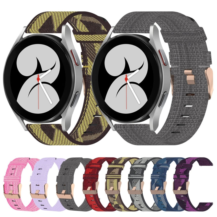20mm Nylon Woven Watch Band, For Samsung Galaxy Watch4 40mm, For Samsung Galaxy Watch4 44mm, For Samsung Galaxy Watch4 Classic 46mm
