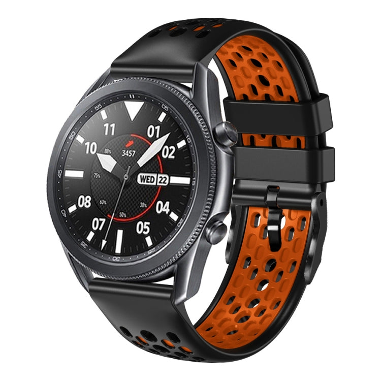 22mm Two-Color Breathable Silicone Watch Band, For Samsung Galaxy Watch3 45mm, For Samsung Galaxy Watch 46mm