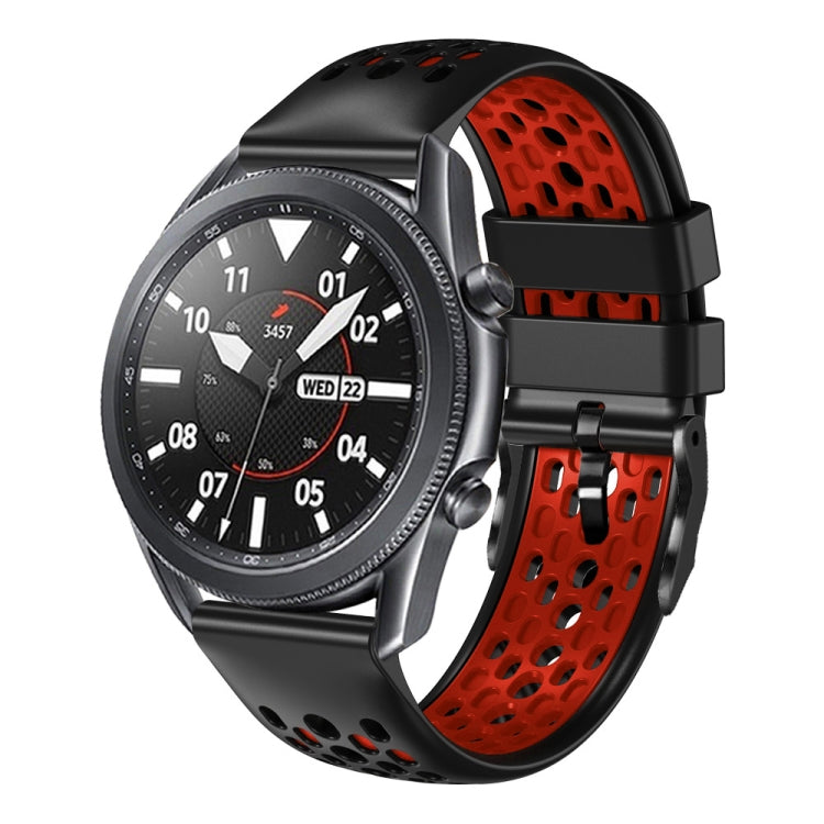 22mm Two-Color Breathable Silicone Watch Band, For Samsung Galaxy Watch3 45mm, For Samsung Galaxy Watch 46mm