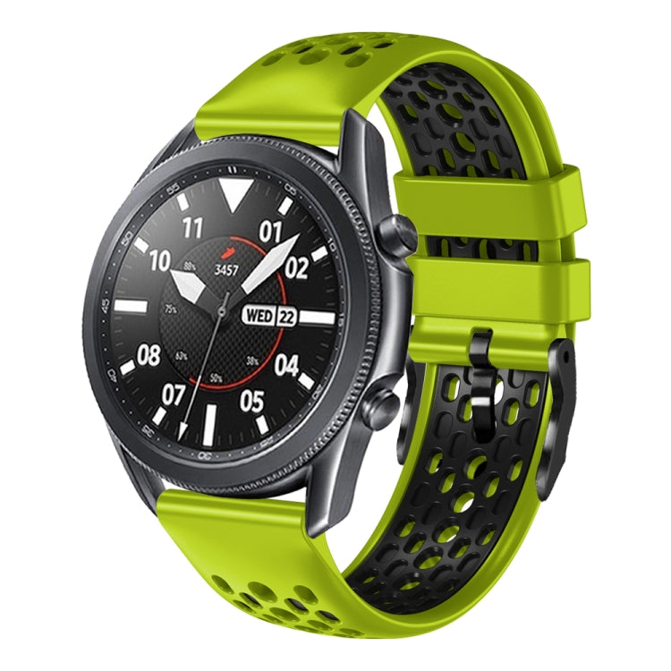 22mm Two-Color Breathable Silicone Watch Band, For Samsung Galaxy Watch3 45mm, For Samsung Galaxy Watch 46mm