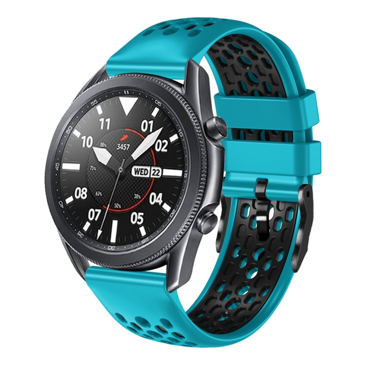22mm Two-Color Breathable Silicone Watch Band, For Samsung Galaxy Watch3 45mm, For Samsung Galaxy Watch 46mm