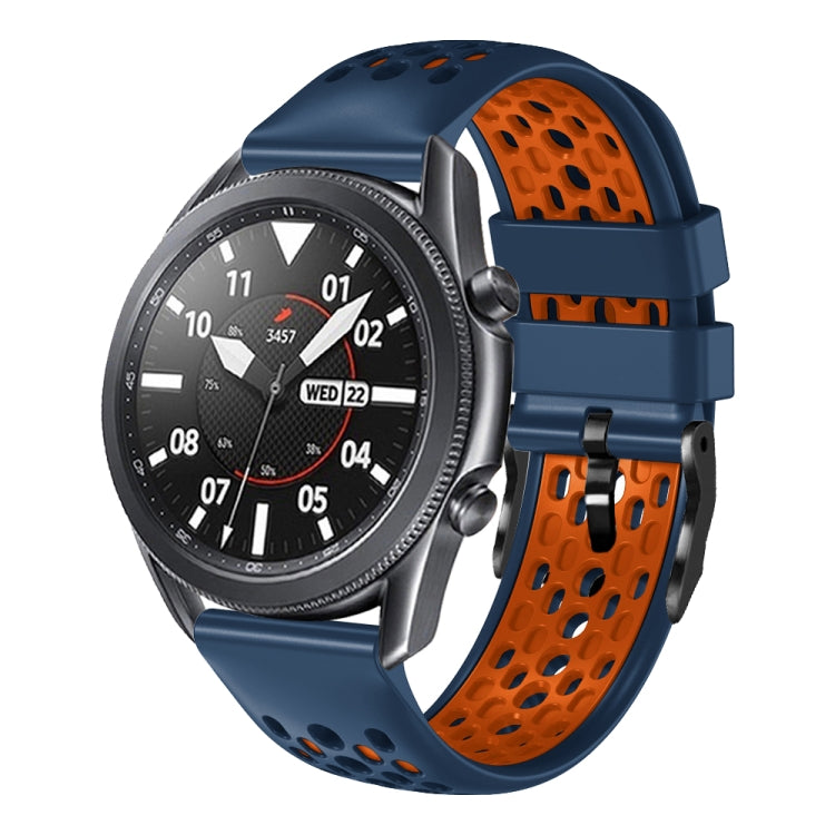 22mm Two-Color Breathable Silicone Watch Band, For Samsung Galaxy Watch3 45mm, For Samsung Galaxy Watch 46mm