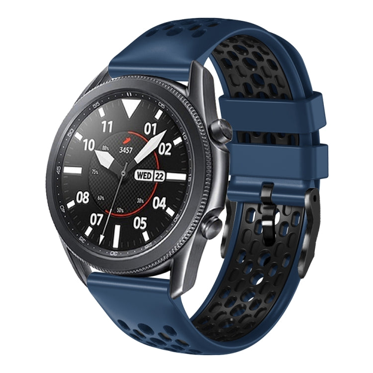 22mm Two-Color Breathable Silicone Watch Band, For Samsung Galaxy Watch3 45mm, For Samsung Galaxy Watch 46mm