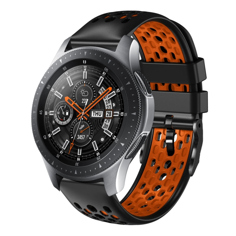 22mm Two-Color Breathable Silicone Watch Band, For Samsung Galaxy Watch3 45mm, For Samsung Galaxy Watch 46mm