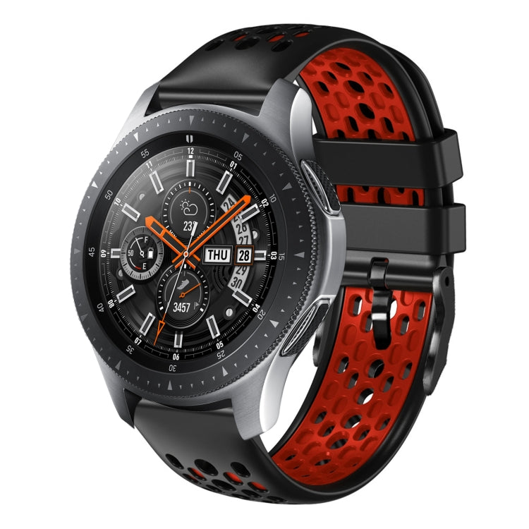 22mm Two-Color Breathable Silicone Watch Band, For Samsung Galaxy Watch3 45mm, For Samsung Galaxy Watch 46mm