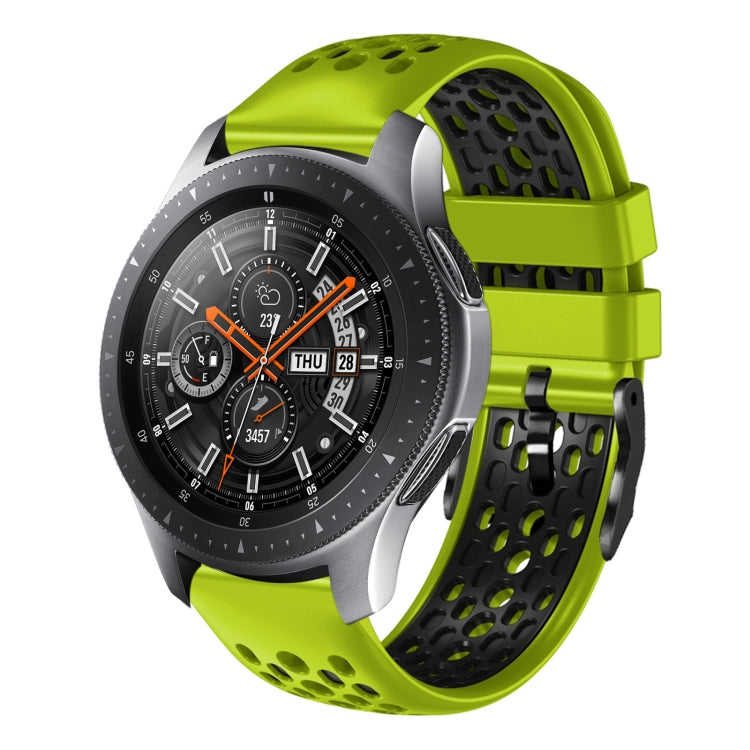 22mm Two-Color Breathable Silicone Watch Band, For Samsung Galaxy Watch3 45mm, For Samsung Galaxy Watch 46mm