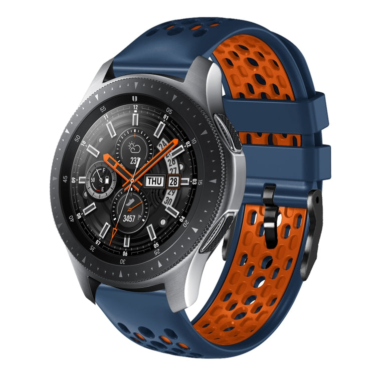 22mm Two-Color Breathable Silicone Watch Band, For Samsung Galaxy Watch3 45mm, For Samsung Galaxy Watch 46mm