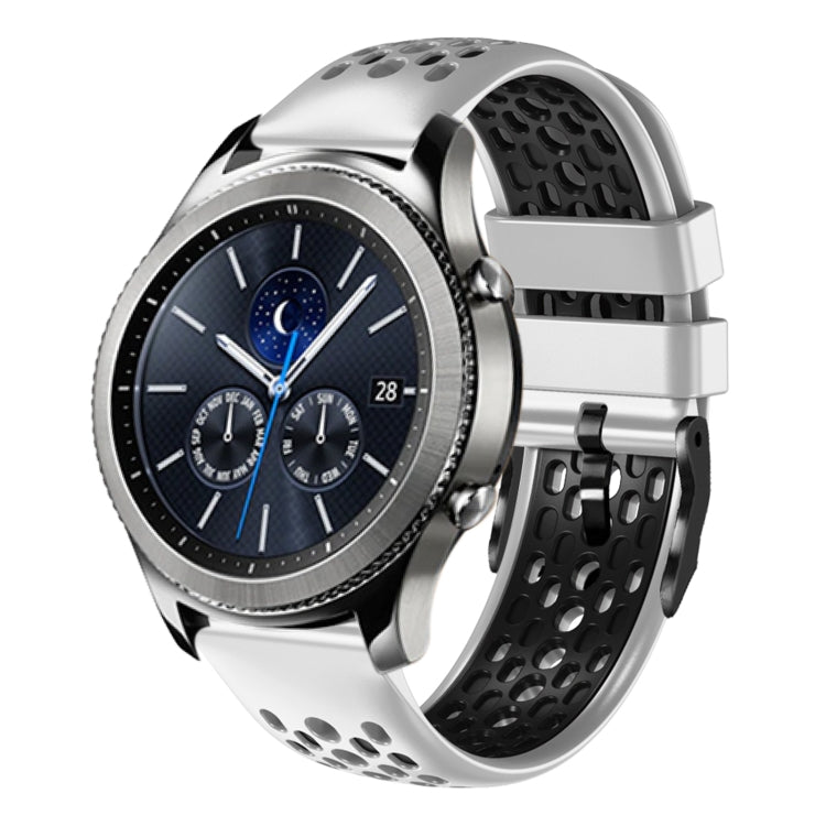 22mm Two-Color Breathable Silicone Watch Band, For Samsung Gear S3 Classic, For Samsung Gear S3 Frontier