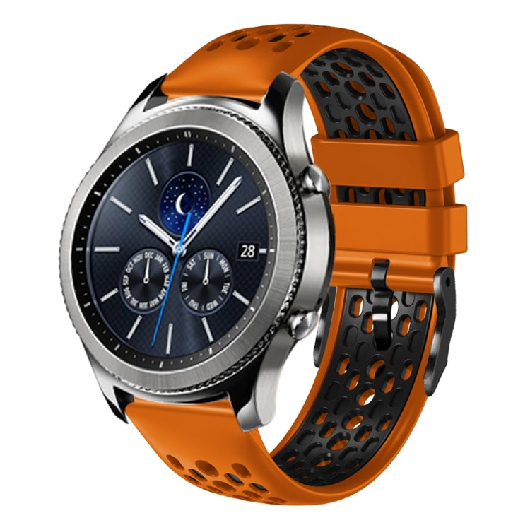 22mm Two-Color Breathable Silicone Watch Band, For Samsung Gear S3 Classic, For Samsung Gear S3 Frontier