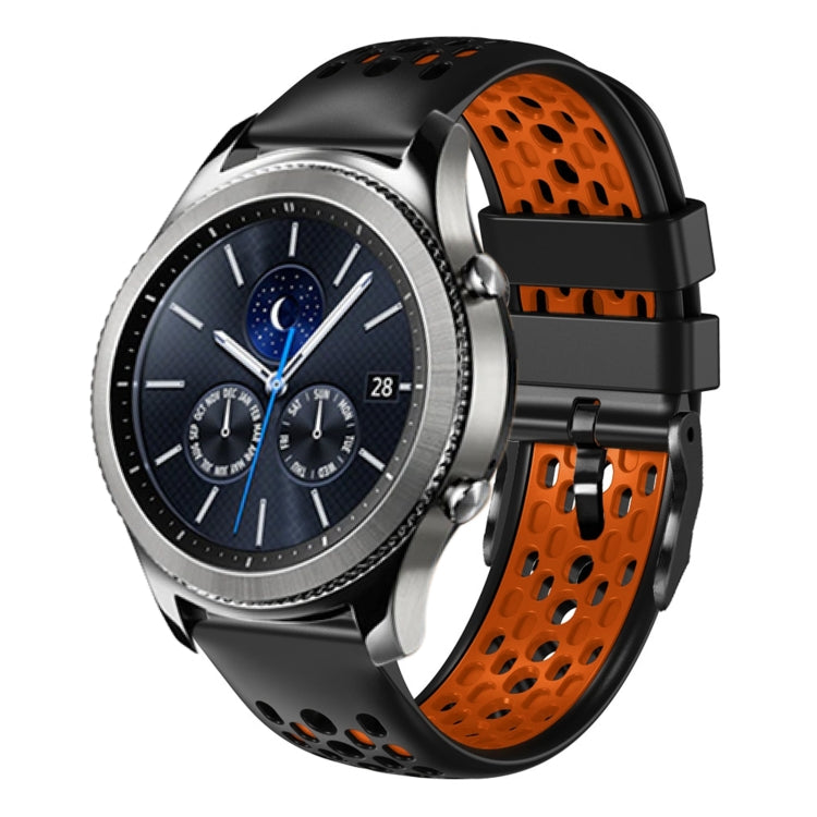 22mm Two-Color Breathable Silicone Watch Band, For Samsung Gear S3 Classic, For Samsung Gear S3 Frontier