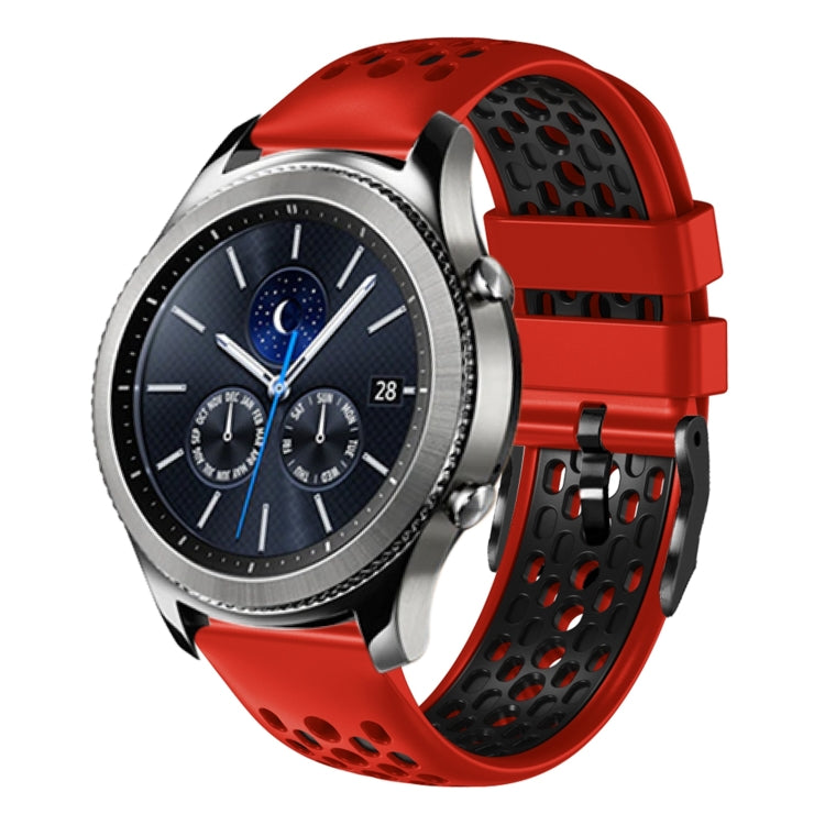 22mm Two-Color Breathable Silicone Watch Band, For Samsung Gear S3 Classic, For Samsung Gear S3 Frontier
