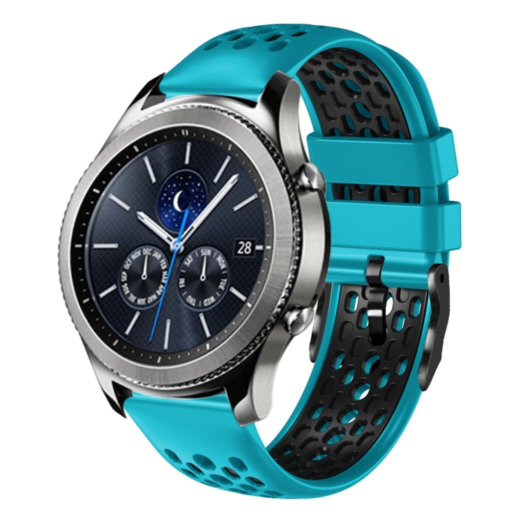 22mm Two-Color Breathable Silicone Watch Band, For Samsung Gear S3 Classic, For Samsung Gear S3 Frontier