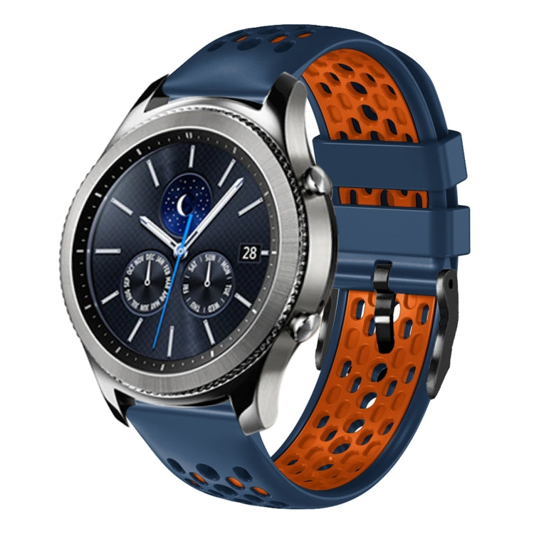 22mm Two-Color Breathable Silicone Watch Band, For Samsung Gear S3 Classic, For Samsung Gear S3 Frontier
