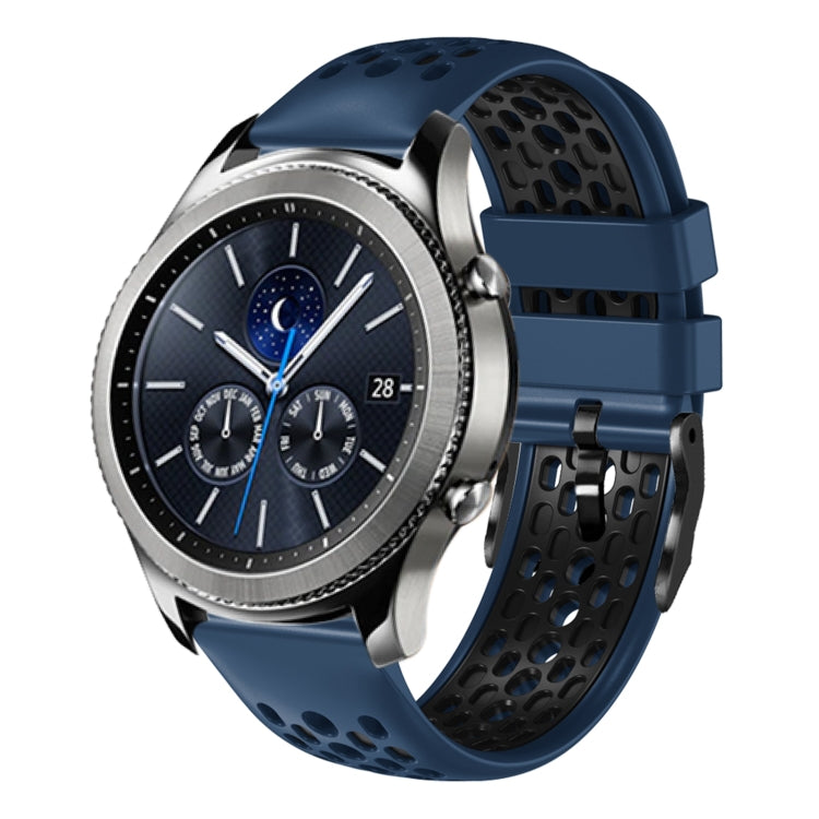 22mm Two-Color Breathable Silicone Watch Band, For Samsung Gear S3 Classic, For Samsung Gear S3 Frontier