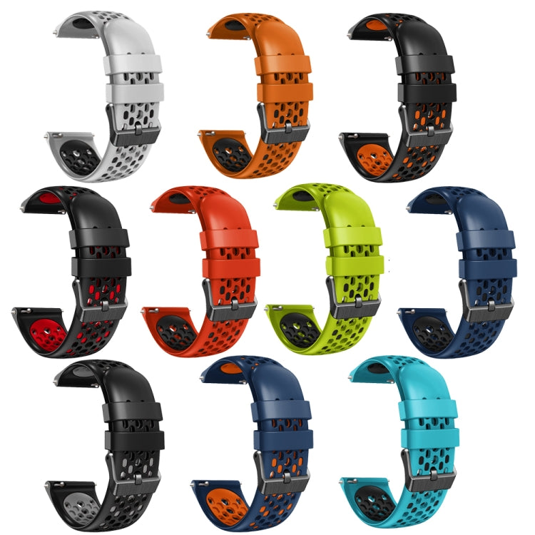 22mm Two-Color Breathable Silicone Watch Band, For Samsung Gear S3 Classic, For Samsung Gear S3 Frontier