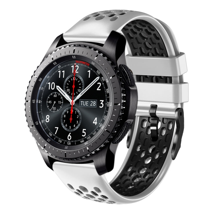 22mm Two-Color Breathable Silicone Watch Band, For Samsung Gear S3 Classic, For Samsung Gear S3 Frontier