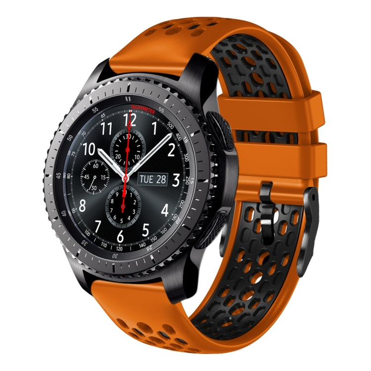 22mm Two-Color Breathable Silicone Watch Band, For Samsung Gear S3 Classic, For Samsung Gear S3 Frontier
