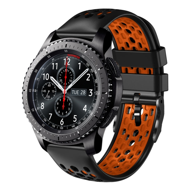 22mm Two-Color Breathable Silicone Watch Band, For Samsung Gear S3 Classic, For Samsung Gear S3 Frontier