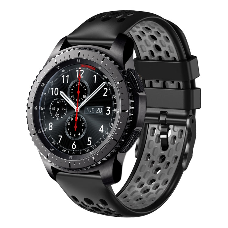22mm Two-Color Breathable Silicone Watch Band, For Samsung Gear S3 Classic, For Samsung Gear S3 Frontier