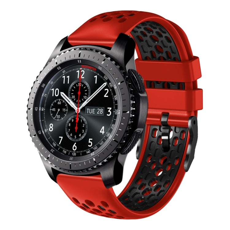 22mm Two-Color Breathable Silicone Watch Band, For Samsung Gear S3 Classic, For Samsung Gear S3 Frontier