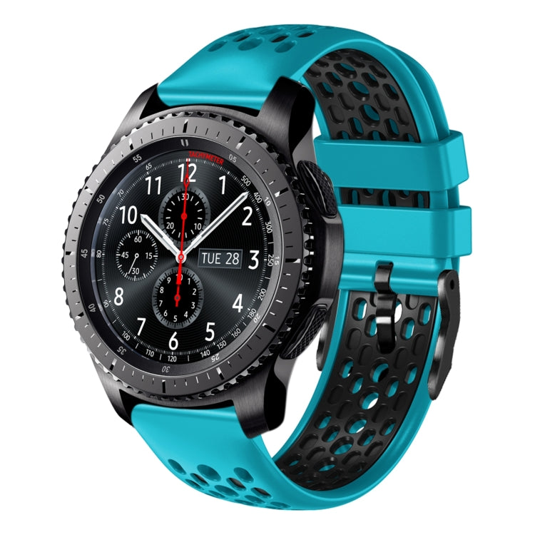 22mm Two-Color Breathable Silicone Watch Band, For Samsung Gear S3 Classic, For Samsung Gear S3 Frontier