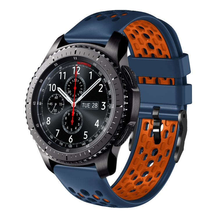 22mm Two-Color Breathable Silicone Watch Band, For Samsung Gear S3 Classic, For Samsung Gear S3 Frontier