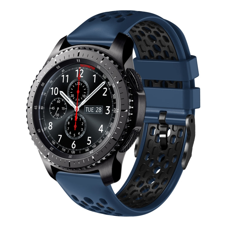22mm Two-Color Breathable Silicone Watch Band, For Samsung Gear S3 Classic, For Samsung Gear S3 Frontier