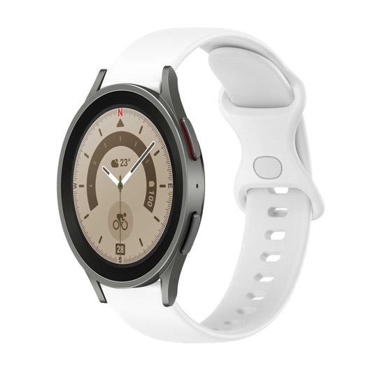 20mm Butterfly Buckle Solid Color Silicone Watch Band, For Samsung Galaxy Watch5 Pro 45mm, For Samsung Galaxy Watch4 40mm