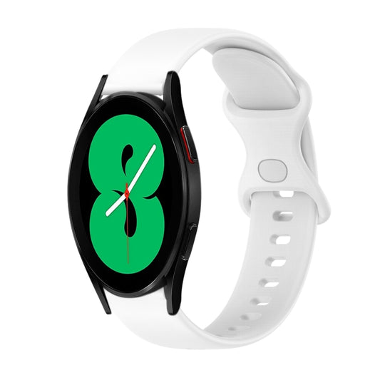 20mm Butterfly Buckle Solid Color Silicone Watch Band, For Samsung Galaxy Watch4 44mm, For Samsung Galaxy Watch4 Classic 46mm