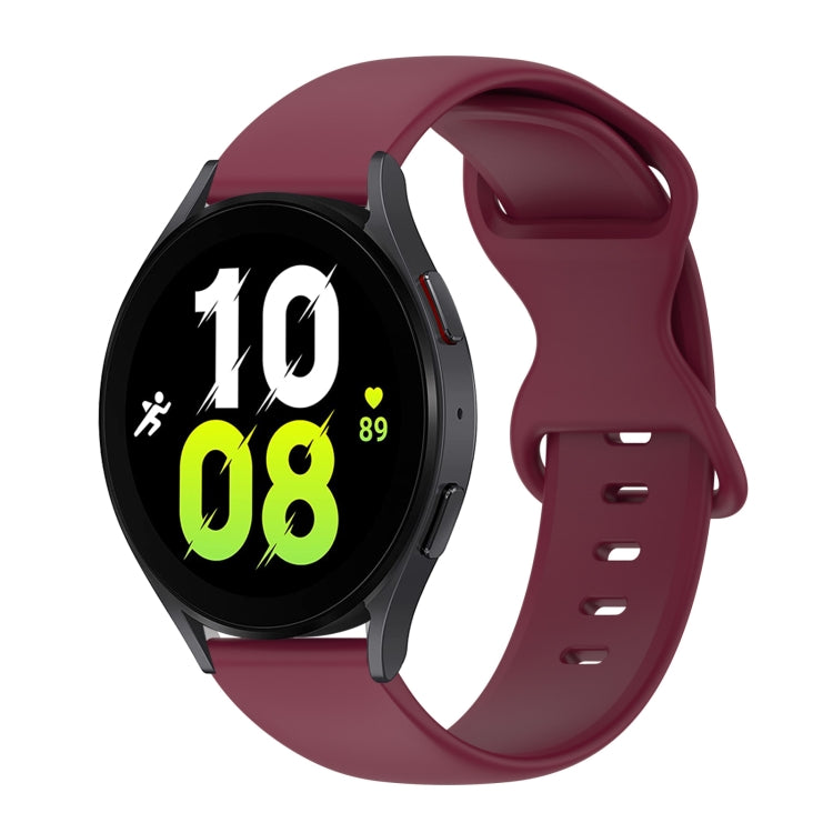 20mm Butterfly Buckle Solid Color Silicone Watch Band, For Samsung Galaxy Watch 5 40mm, For Samsung Galaxy Watch 5 44mm